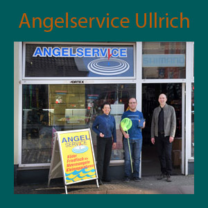 Thomas Lösch und Maria Clauss von StralDigital vor Ort bei "Angelservice Ullrich" in Stralsund